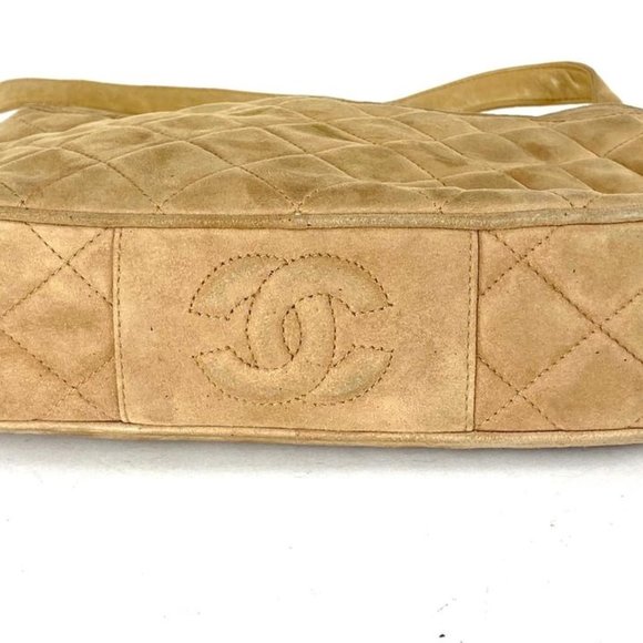 "Chanel Fringe Tassel Camera Bag Quilted Beige Sue - Picture 8 of 11